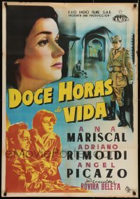 2b019 DOCE HORAS DE VIDA Spanish 1949 Francisco Rovira Beleta, great art of Ana Mariscal!