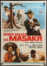 2b338 10,000 FOR A MASSACRE Yugoslavian 20x28 1967 Gianni Garko as Django, spaghetti western action!