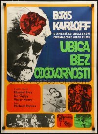 2b383 SORCERERS Yugoslavian 20x27 1967 Boris Karloff, different images of sexy women and action!