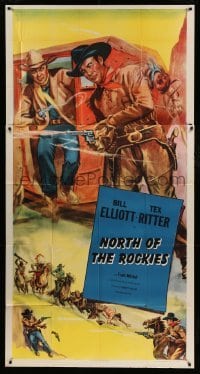 2c623 BILL ELLIOTT/TEX RITTER 3sh 1953 great cowboy art by Glenn Cravath, North of the Rockies!