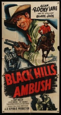 2c626 BLACK HILLS AMBUSH 3sh 1952 cool full-length art of cowboy Allan Rocky Lane holding his gun!