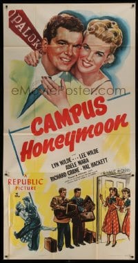 2c653 CAMPUS HONEYMOON 3sh 1948 twins Lee & Lyn Wilde with Adele Mara & Richard Crane at college!