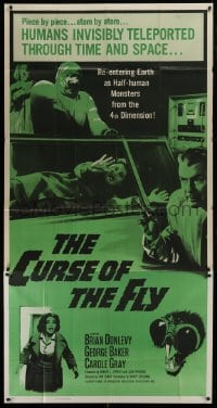 2c676 CURSE OF THE FLY 3sh 1965 humans invisibly teleported through time & space, sci-fi sequel!