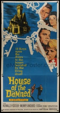 2c748 HOUSE OF THE DAMNED 3sh 1963 13 keys open the doors to the house haunted by the living dead!