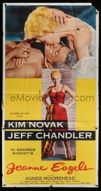 2c758 JEANNE EAGELS 3sh 1957 best romantic artwork of Kim Novak & Jeff Chandler kissing!