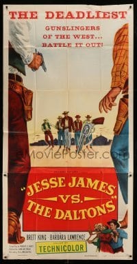 2c759 JESSE JAMES VS THE DALTONS 3sh 1953 William Castle, the deadliest gunslingers of the West!