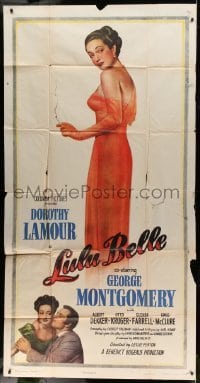 2c789 LULU BELLE 3sh 1948 full-length art of sexy smoking Dorothy Lamour & with Montgomery!