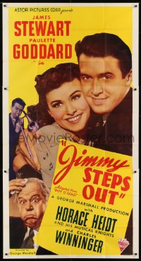 2c859 POT O' GOLD 3sh R1946 romantic c/u of James Stewart & Paulette Goddard, Jimmy Steps Out!