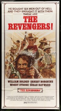 2c868 REVENGERS 3sh 1972 Tom Jung art of cowboys William Holden, Ernest Borgnine & Woody Strode!