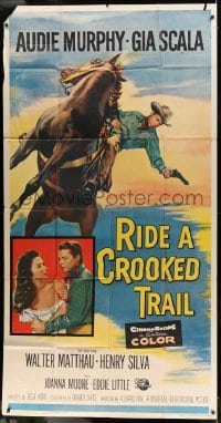 2c870 RIDE A CROOKED TRAIL 3sh 1958 cowboy Audie Murphy faces a killer mob & a fear-crazed town!