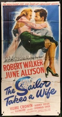 2c879 SAILOR TAKES A WIFE 3sh 1945 art of Robert Walker carrying his new bride June Allyson!