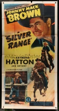 2c893 SILVER RANGE 3sh 1946 cowboys Johnny Mack Brown & Raymond Hatton on horseback!
