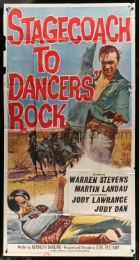 2c911 STAGECOACH TO DANCERS' ROCK 3sh 1962 artwork of cowboys Martin Landau & Warren Stevens!