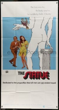 2c913 STATUE int'l 3sh 1971 art of David Niven & Virna Lisi with hammer & chisel by statue of David!