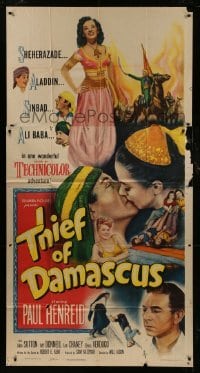 2c934 THIEF OF DAMASCUS 3sh 1952 Paul Henreid, sexy full-length Elena Verdugo, Arabian Nights!
