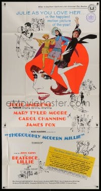 2c936 THOROUGHLY MODERN MILLIE dayglo 3sh 1967 Bob Peak art of singing & dancing Julie Andrews!