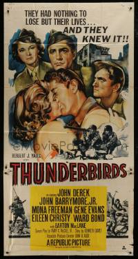 2c938 THUNDERBIRDS 3sh 1952 John Derek & John Barrymore had nothing to lose but their lives!