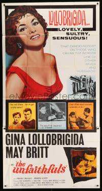 2c961 UNFAITHFULS 3sh 1960 huge close up of sexy red-haired Gina Lollobrigida, May Britt!