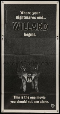2c984 WILLARD int'l 3sh 1971 creepy art of rat, the one movie you should not see alone!
