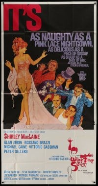 2c989 WOMAN TIMES SEVEN int'l 3sh 1967 MacLaine is as naughty as a pink lace nightgown, Cassell art!