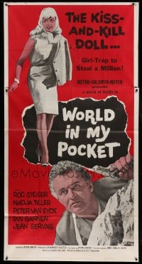 2c992 WORLD IN MY POCKET 3sh 1962 the kiss & kill doll, girl-trap to steal a million!