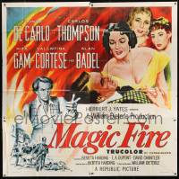 2c372 MAGIC FIRE 6sh 1955 William Dieterle, art of Yvonne De Carlo & Alan Badel as Richard Wagner!