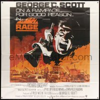2c397 RAGE int'l 6sh 1972 wild Akimoto artwork of George C. Scott on a rampage for good reason!