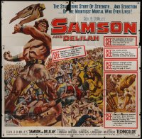 2c403 SAMSON & DELILAH 6sh R1959 different art of Victor Mature, Cecil B. DeMille Biblical classic!