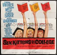 2c410 SEX KITTENS GO TO COLLEGE 6sh 1960 sexy art of Van Doren, Tuesday Weld & Bardot's sister!