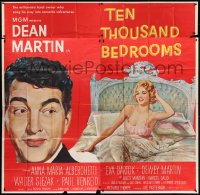 2c426 TEN THOUSAND BEDROOMS 6sh 1957 art of Dean Martin & sexy Anna Maria Alberghetti in bed!