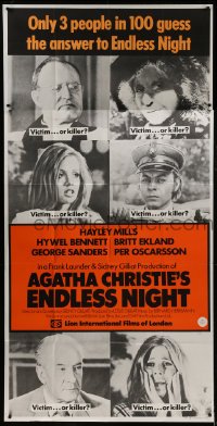 2c091 ENDLESS NIGHT English 3sh 1972 Hayley Mills & Britt Ekland in Agatha Christie best seller!