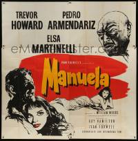2c085 MANUELA English 6sh 1957 art of Trevor Howard, Pedro Armendariz & Elsa Martinelli!