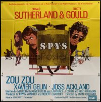 2c086 SPYS English 6sh 1974 wacky cartoon art of Elliott Gould & Donald Sutherland, rare!