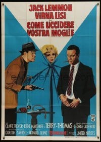 2c509 HOW TO MURDER YOUR WIFE Italian 1p 1965 different art of Jack Lemmon & sexy Virna Lisi!