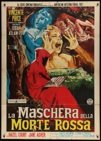 2c534 MASQUE OF THE RED DEATH Italian 1p 1964 different Ciriello art montage of scared women!