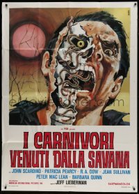 2c563 SQUIRM Italian 1p 1976 completely different gruesome art by Sandro Symeoni!