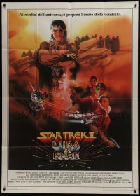 2c565 STAR TREK II Italian 1p 1982 The Wrath of Khan, Leonard Nimoy, William Shatner, Bob Peak art!