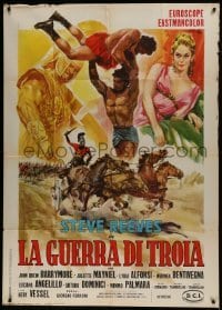 2c577 TROJAN HORSE Italian 1p R1970s different art of mighty Steve Reeves by Averardo Ciriello!