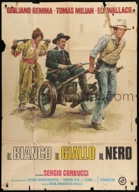 2c582 WHITE, THE YELLOW & THE BLACK Italian 1p 1975 Sergio Corbucci, Casaro spaghetti western art!