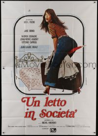 2c137 CATHERINE & CO. Italian 2p 1975 different image of sexy Jane Birkin w/umbrella between legs!
