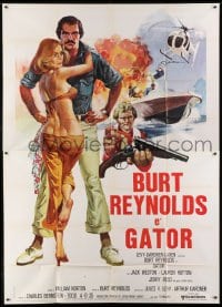 2c169 GATOR Italian 2p 1976 full art of Burt Reynolds & Lauren Hutton, White Lightning sequel!