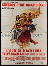 2c206 MacKENNA'S GOLD Italian 2p 1969 art of Gregory Peck, Omar Sharif, Savalas, Newmar & cast!
