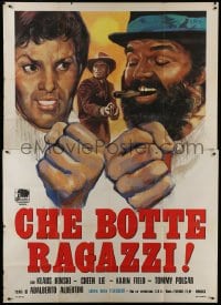 2c241 RETURN OF SHANGHAI JOE Italian 2p 1974 Klaus Kinski, Cheen Lie, wacky spaghetti western art!