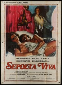 2c252 SEPOLTA VIVA Italian 2p 1973 Buried Alive, art of sexy naked Agostina Belli in bed!