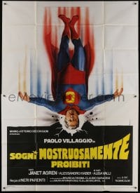 2c259 SOGNI MOSTRUOSAMENTE PROIBITI Italian 2p 1982 Casaro art of wacky Superman Paolo Villaggio!