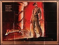 2c055 INDIANA JONES & THE TEMPLE OF DOOM subway poster 1984 art of Harrison Ford by Bruce Wolfe!