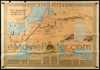 2d148 HELL ON WHEELS WWII 30x42 map 1945 War against the Axis 1942-1945, Allies European advance