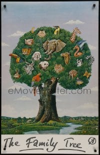 2d588 RAFAL OLBINSKI commercial Polish 25x38 1985 great artwork of animals, The Family Tree