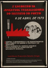2d350 2 ENCONTRO DA JUVENTUDE TRABALHADORA 14x20 Brazilian special poster 1979 port workers unite
