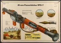 2d246 40-MM-PANZERBUCHSE RPG-7 24x33 East German special poster 1964 parts/info on the weapon